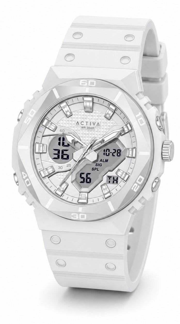 Activa Exon X Invicta Digital Men's Watch - 48mm, White ACW8120-002